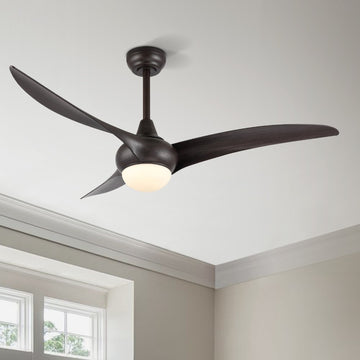 Aviator 52" Coastal Vintage Iron/Plastic Mobile-App/Remote-Controlled 6-Speed Retro Swirl Integrated LED Ceiling Fan